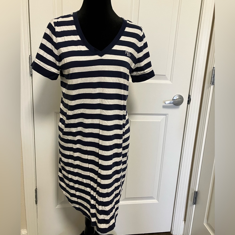 Ralph Lauren Navy and white stripes size M